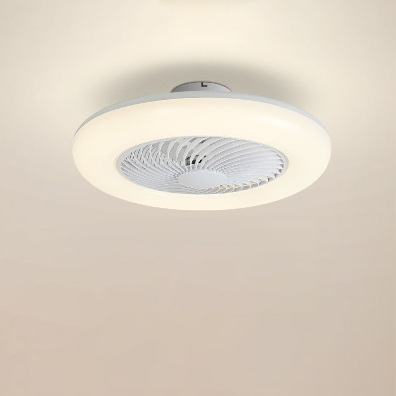 Moderne Luxus Runde Kristall ABS Fan Blade LED Semi-Flush Mount Deckenventilator Licht Wohnzimmer 