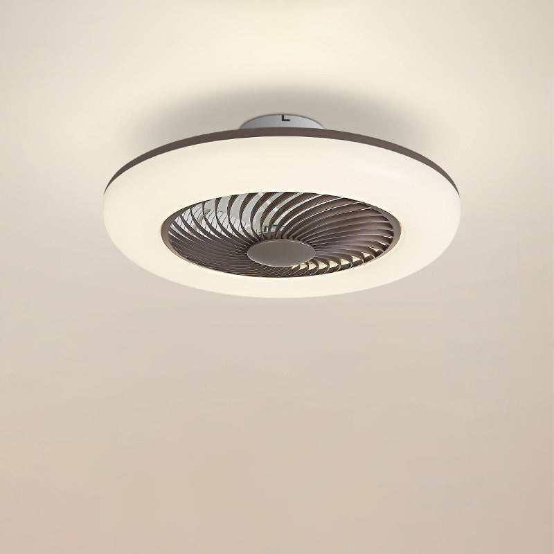 Moderne Luxus Runde Kristall ABS Fan Blade LED Semi-Flush Mount Deckenventilator Licht Wohnzimmer 