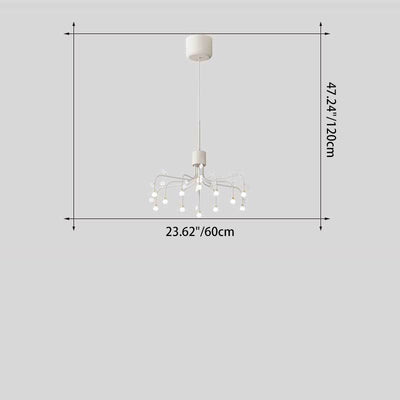 Contemporary Nordic Round Dots Iron Aluminum Acrylic LED Chandeliers For Living Room