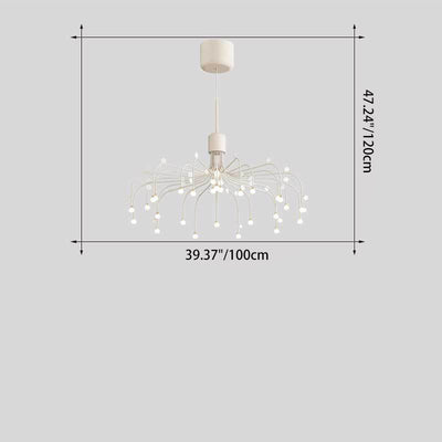 Contemporary Nordic Round Dots Iron Aluminum Acrylic LED Chandeliers For Living Room