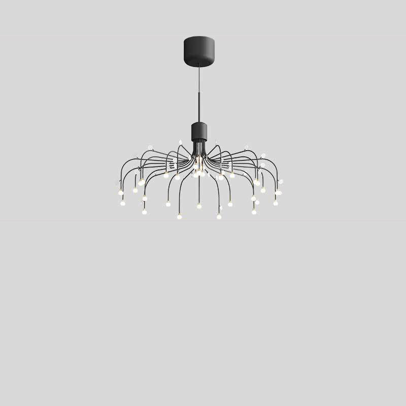 Contemporary Nordic Round Dots Iron Aluminum Acrylic LED Chandeliers For Living Room