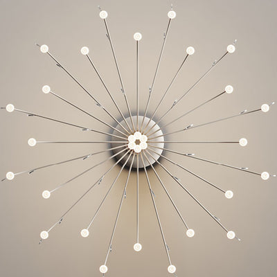 Contemporary Nordic Round Dots Iron Aluminum Acrylic LED Chandeliers For Living Room