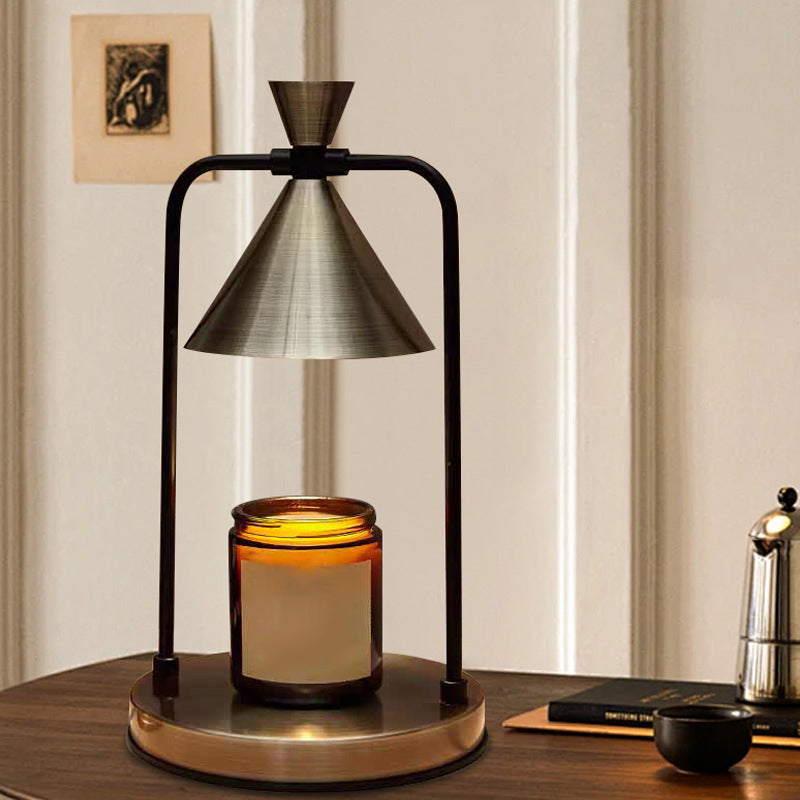 Contemporary Retro Iron Cone Shade Steel Base 1 - Light Melting Wax Table Lamp For Bedroom