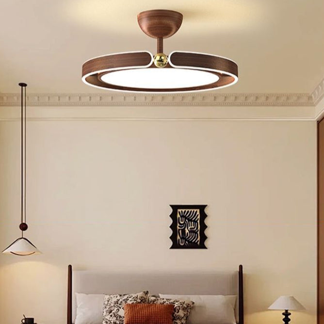 Contemporary Retro Round Dome Acrylic Iron LED Semi-Flush Mount Ceiling Light For Bedroom