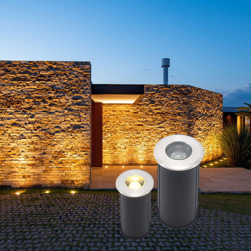 Modern Simplicity Cylinder Waterproof Stainless Steel Plastic Glass LED Buried Landscape Lighting Outdoor Light For Hallways