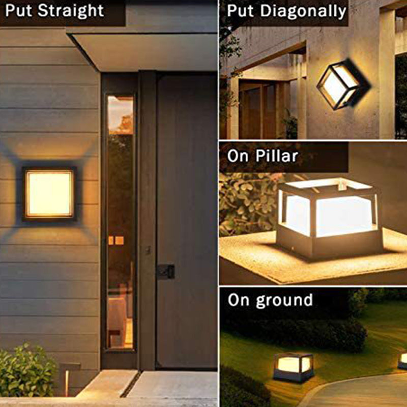 Modern Simplicity Waterproof Square Cube Aluminum Acrylic PVC LED Wall Sconce Lamp For Hallways