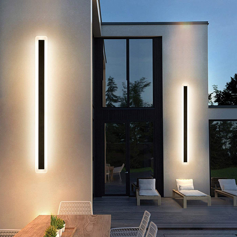 Modern Minimalist Waterproof Long Stick Iron Acrylic LED Wall Sconce Lamp For Outdoor Patio