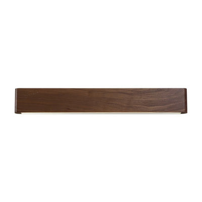 Modern Minimalist Rectangular Strip Aluminum Walnut PC LED Wall Sconce Lamp For Living Room