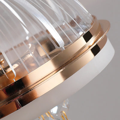 Modern Luxury Jellyfish Shape Iron Crystal Acrylic Lampshade LED Pendant Light For Dining Room