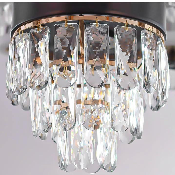 Modern Luxury Stainless Steel Acrylic Crystal Cylinder Lampshade LED Chandelier For Dining Room