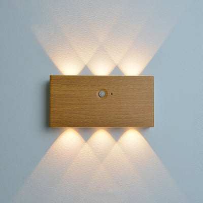 Modern Minimalist Human Body Sensing Rectangle Full Aluminum LED Wall Sconce Lamp For Living Room