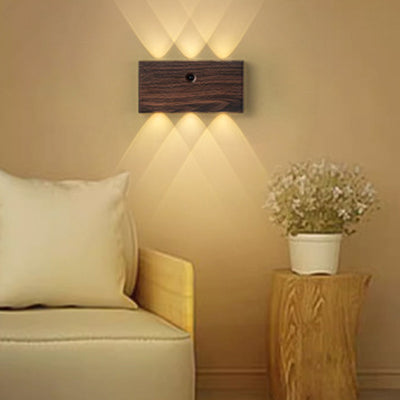 Modern Minimalist Human Body Sensing Rectangle Full Aluminum LED Wall Sconce Lamp For Living Room