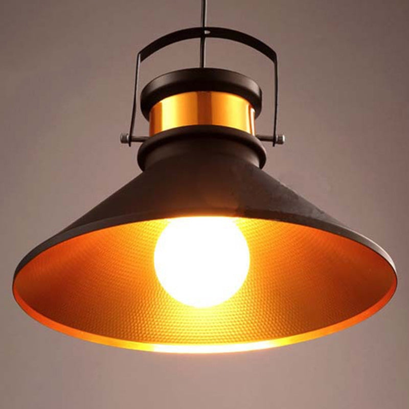 Contemporary Industrial Full Iron Lampshade Hardware 1 - Light Pendant Light For Dining Room