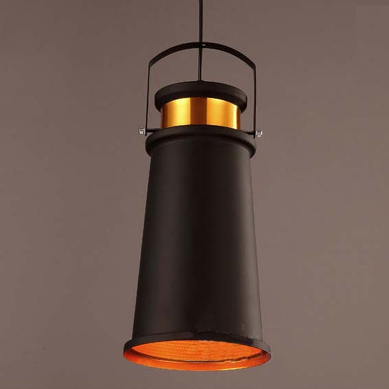 Contemporary Industrial Full Iron Lampshade Hardware 1 - Light Pendant Light For Dining Room