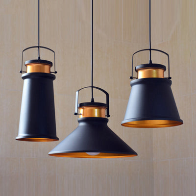 Contemporary Industrial Full Iron Lampshade Hardware 1 - Light Pendant Light For Dining Room