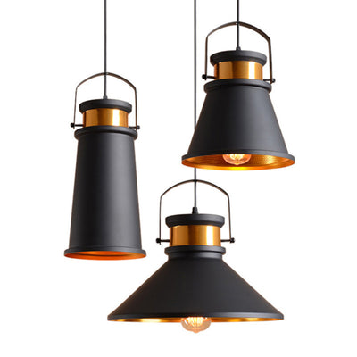 Contemporary Industrial Full Iron Lampshade Hardware 1 - Light Pendant Light For Dining Room