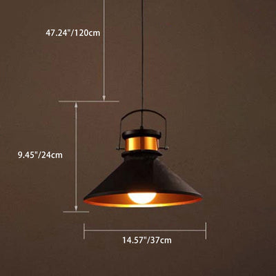 Contemporary Industrial Full Iron Lampshade Hardware 1 - Light Pendant Light For Dining Room