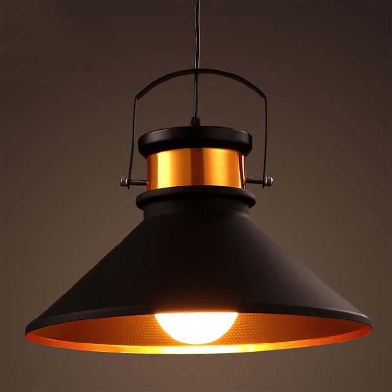 Contemporary Industrial Full Iron Lampshade Hardware 1 - Light Pendant Light For Dining Room