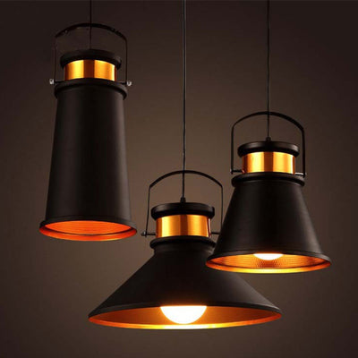 Contemporary Industrial Full Iron Lampshade Hardware 1 - Light Pendant Light For Dining Room