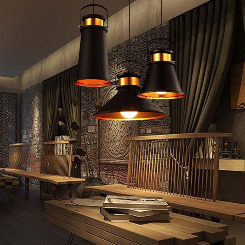 Contemporary Industrial Full Iron Lampshade Hardware 1 - Light Pendant Light For Dining Room