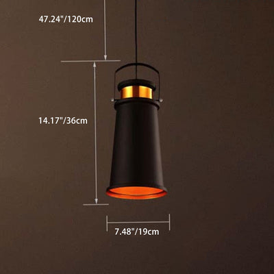 Contemporary Industrial Full Iron Lampshade Hardware 1 - Light Pendant Light For Dining Room