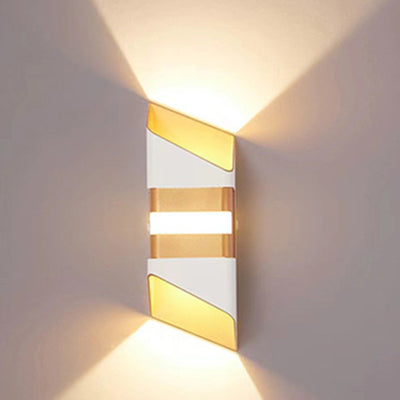 Modern Simplicity Waterproof Rectangle Up And Down Beam Aluminum LED Wall Sconce Lamp For Outdoor Patio