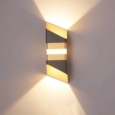 Modern Simplicity Waterproof Rectangle Up And Down Beam Aluminum LED Wall Sconce Lamp For Outdoor Patio