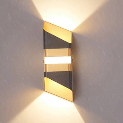 Modern Simplicity Waterproof Rectangle Up And Down Beam Aluminum LED Wall Sconce Lamp For Outdoor Patio