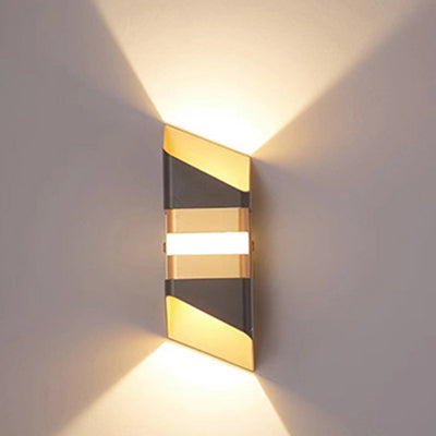 Modern Simplicity Waterproof Rectangle Up And Down Beam Aluminum LED Wall Sconce Lamp For Outdoor Patio