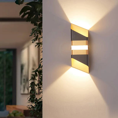 Modern Simplicity Waterproof Rectangle Up And Down Beam Aluminum LED Wall Sconce Lamp For Outdoor Patio