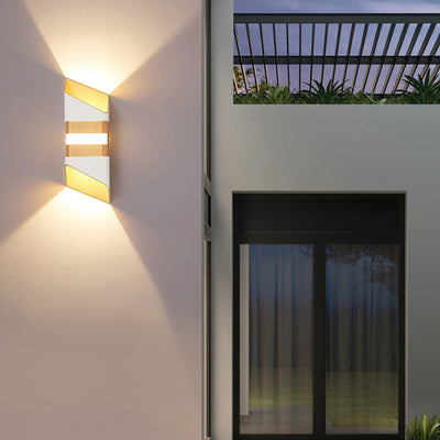 Modern Simplicity Waterproof Rectangle Up And Down Beam Aluminum LED Wall Sconce Lamp For Outdoor Patio