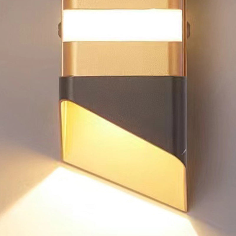 Modern Simplicity Waterproof Rectangle Up And Down Beam Aluminum LED Wall Sconce Lamp For Outdoor Patio