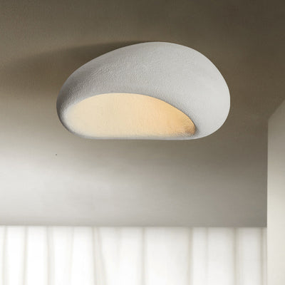 Contemporary Scandinavian Polystyrene Lampshade 1 - Light Flush Mount Ceiling Light For Living Room