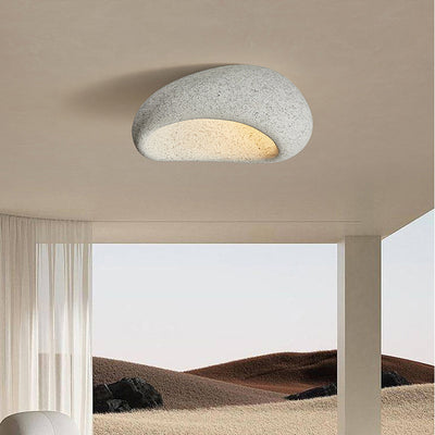 Contemporary Scandinavian Polystyrene Lampshade 1 - Light Flush Mount Ceiling Light For Living Room