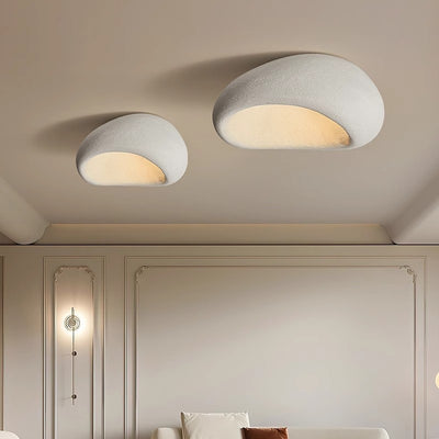 Contemporary Scandinavian Polystyrene Lampshade 1 - Light Flush Mount Ceiling Light For Living Room