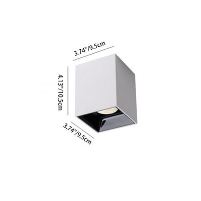 Modern Minimalist Square Cube Aluminum Lampshade Downlight LED Flush Mount Ceiling Light For Living Room