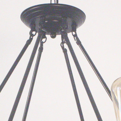 Traditional Farmhouse Round Hemp Rope Iron Hardware 6/8 - Light Chandeliers For Dining Room