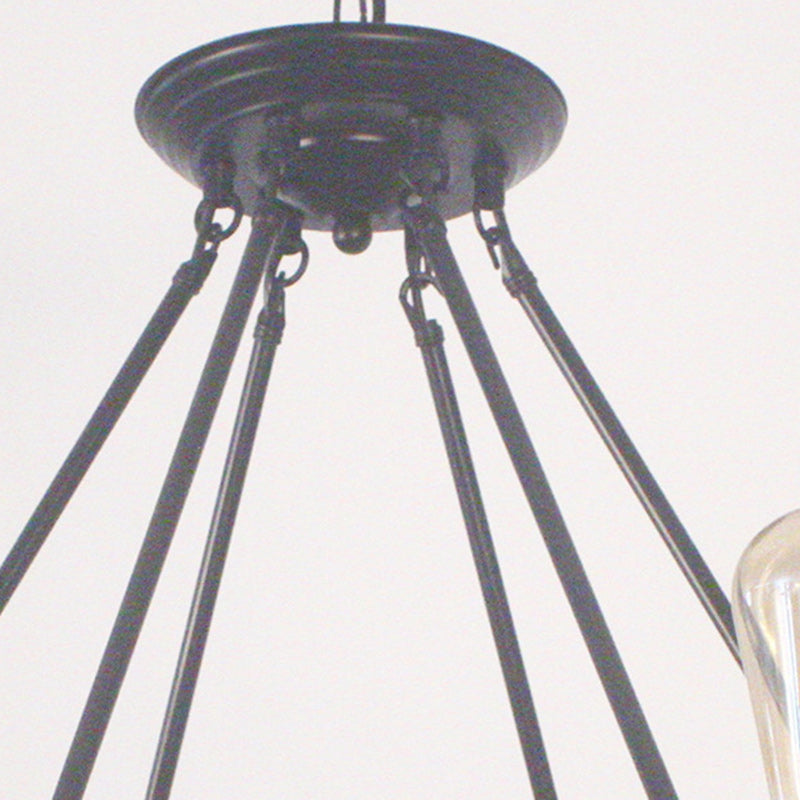 Traditional Farmhouse Round Hemp Rope Iron Hardware 6/8 - Light Chandeliers For Dining Room