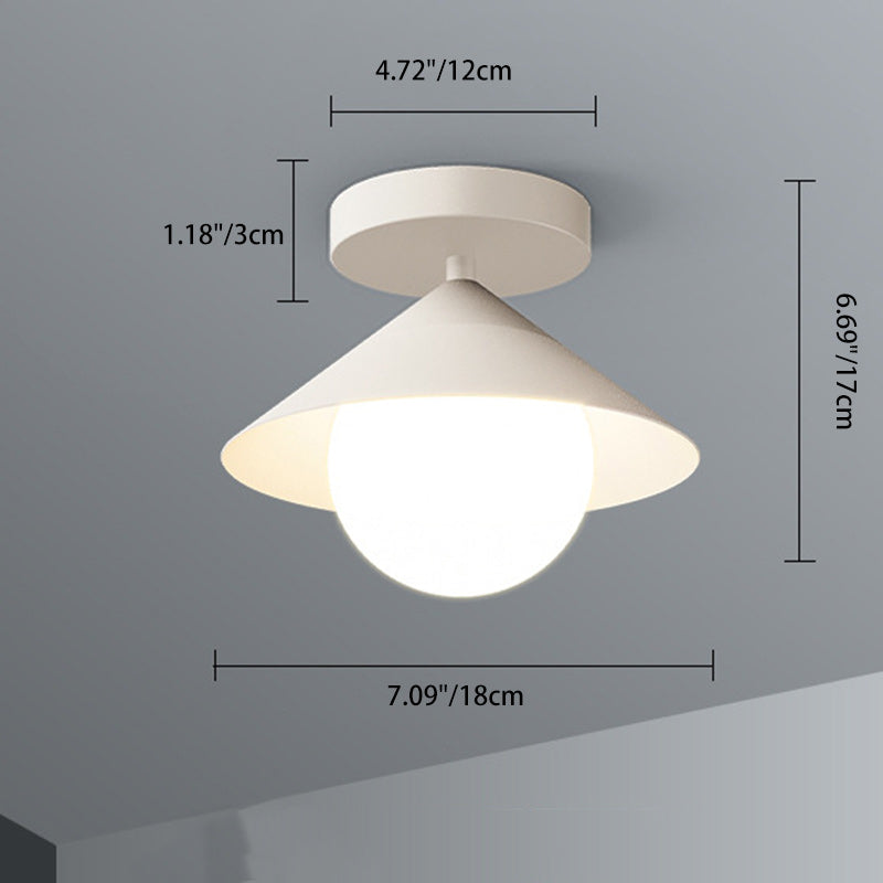 Moderne Einfachheit Runde Quadratische Acryl Eisen LED Semi-Flush Mount Deckenleuchte für Flure 