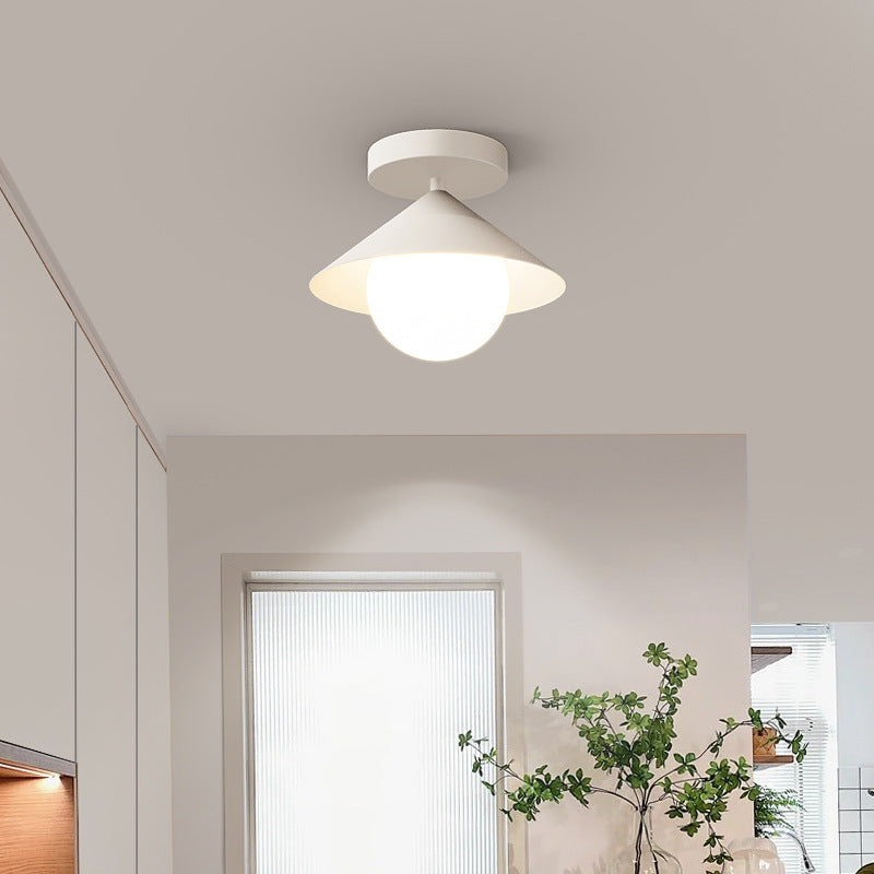 Moderne Einfachheit Runde Quadratische Acryl Eisen LED Semi-Flush Mount Deckenleuchte für Flure 