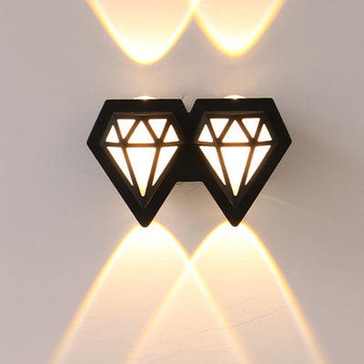 Contemporary Creative Waterproof Aluminum Diamond Shape LED Wall Sconce Lamp For Outdoor Patio