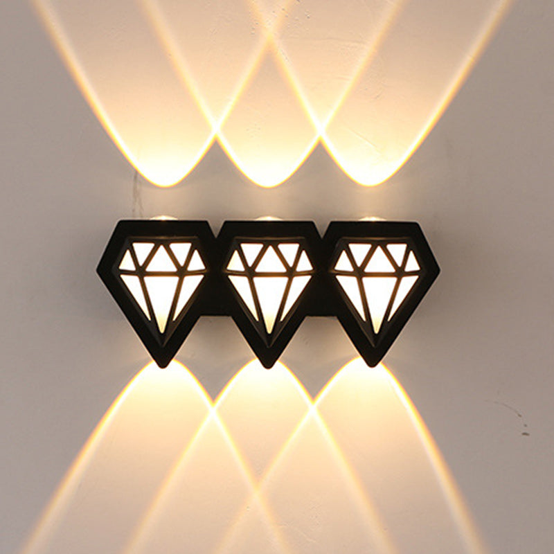 Contemporary Creative Waterproof Aluminum Diamond Shape LED Wall Sconce Lamp For Outdoor Patio