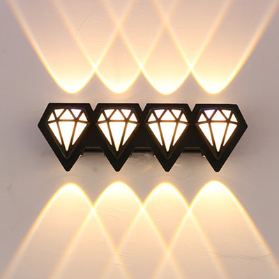 Contemporary Creative Waterproof Aluminum Diamond Shape LED Wall Sconce Lamp For Outdoor Patio