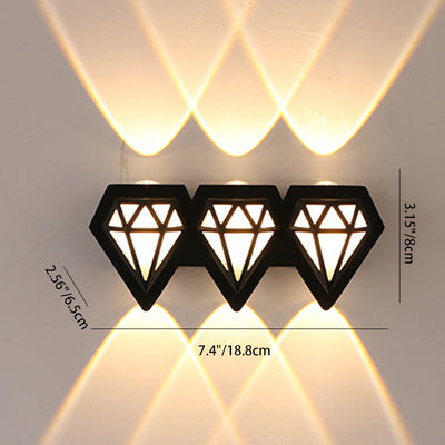 Contemporary Creative Waterproof Aluminum Diamond Shape LED Wall Sconce Lamp For Outdoor Patio