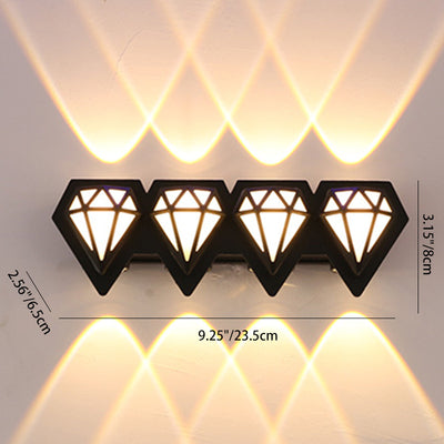 Contemporary Creative Waterproof Aluminum Diamond Shape LED Wall Sconce Lamp For Outdoor Patio