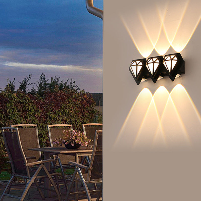 Contemporary Creative Waterproof Aluminum Diamond Shape LED Wall Sconce Lamp For Outdoor Patio