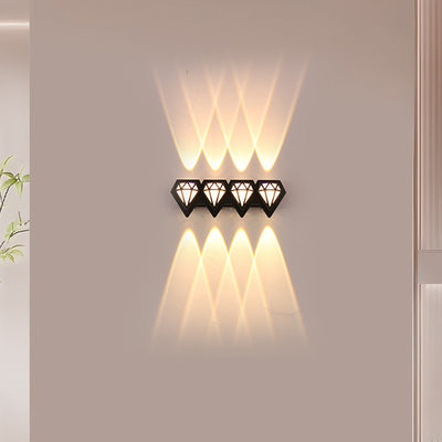 Contemporary Creative Waterproof Aluminum Diamond Shape LED Wall Sconce Lamp For Outdoor Patio