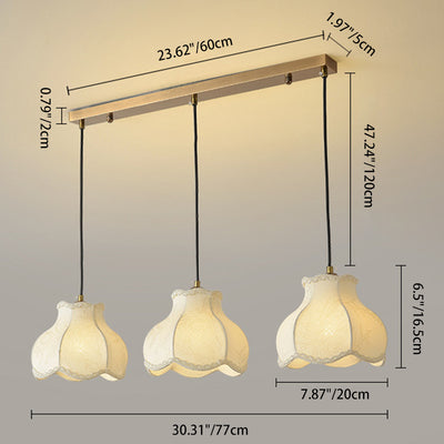 Lámpara de Araña de 6/9 Luces de Vidrio de Cobre de Loto Chino Tradicional para Comedor 