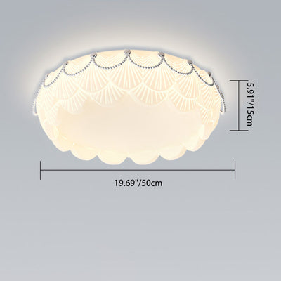 Luz de techo LED empotrada redonda de acrílico y madera maciza nórdica contemporánea para dormitorio 