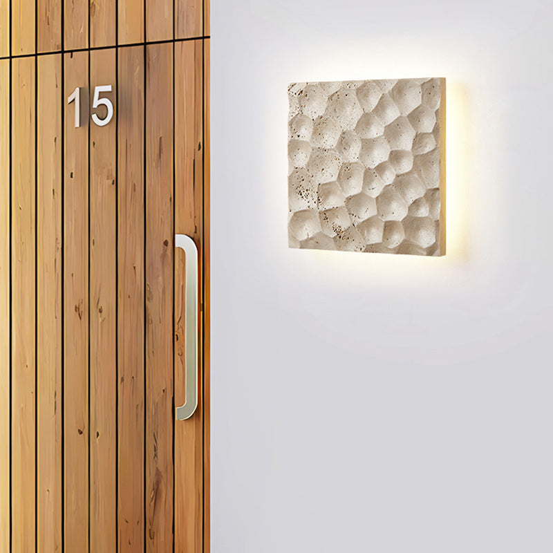 Lámpara Aplique de Pared LED Impermeable de Aluminio Cuadrado Redondo de Estilo Art Deco Moderno para Pasillos 